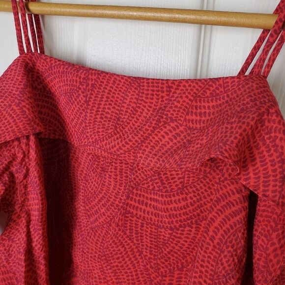 Anthropologie Maeve Mandalay Off-The-Shoulder Lace Up Back Tank Top Size XS - Picture 4 of 10